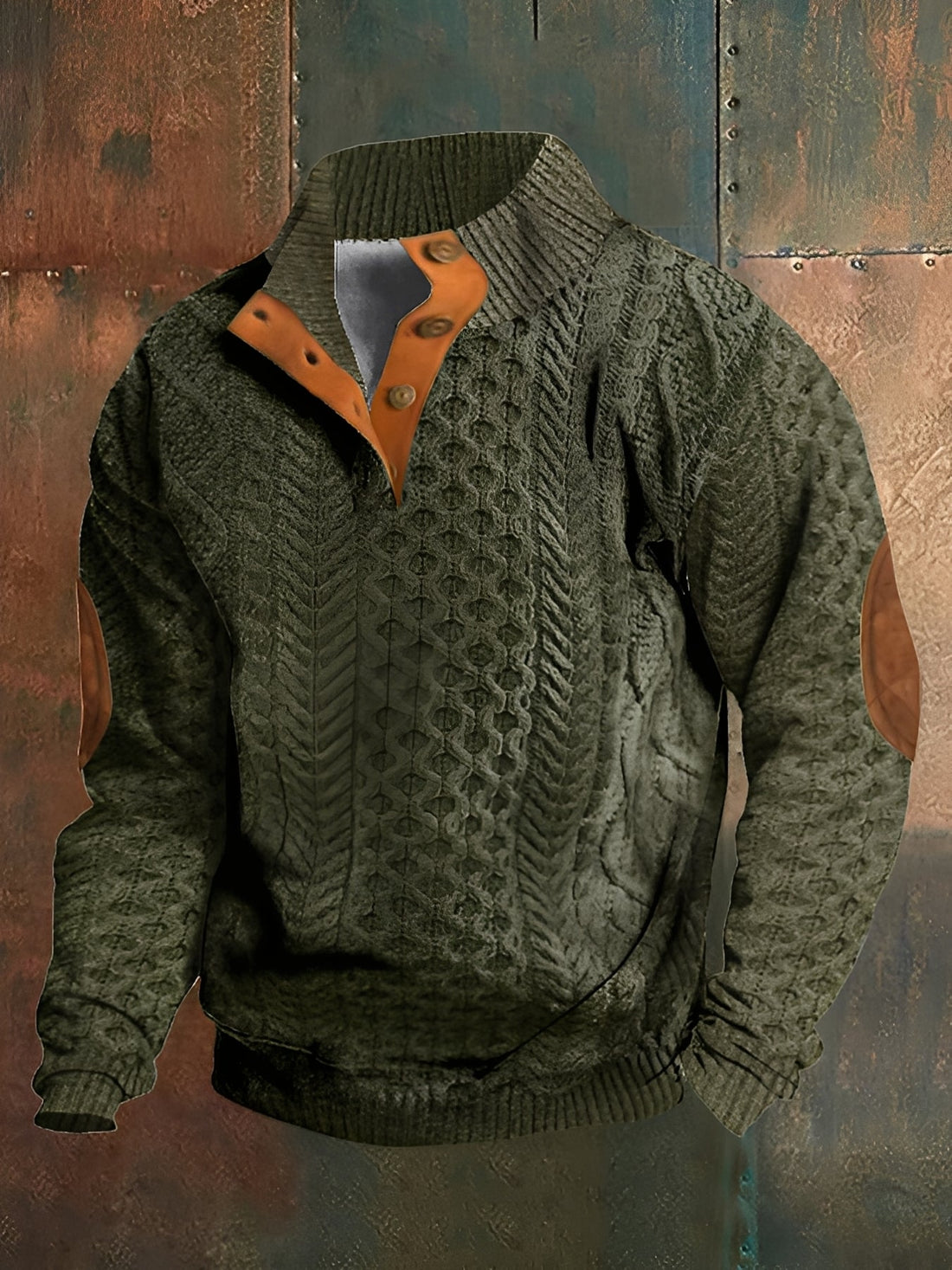 Hugh - Suéter clásico de tejido con cuello alto de cachemir para hombres