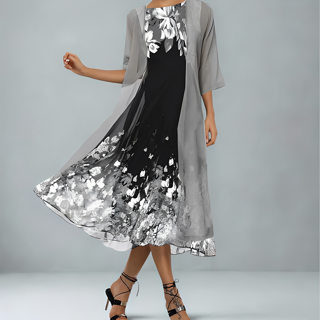 Jeizel - Conjunto dos piezas con estampado floral para mujer