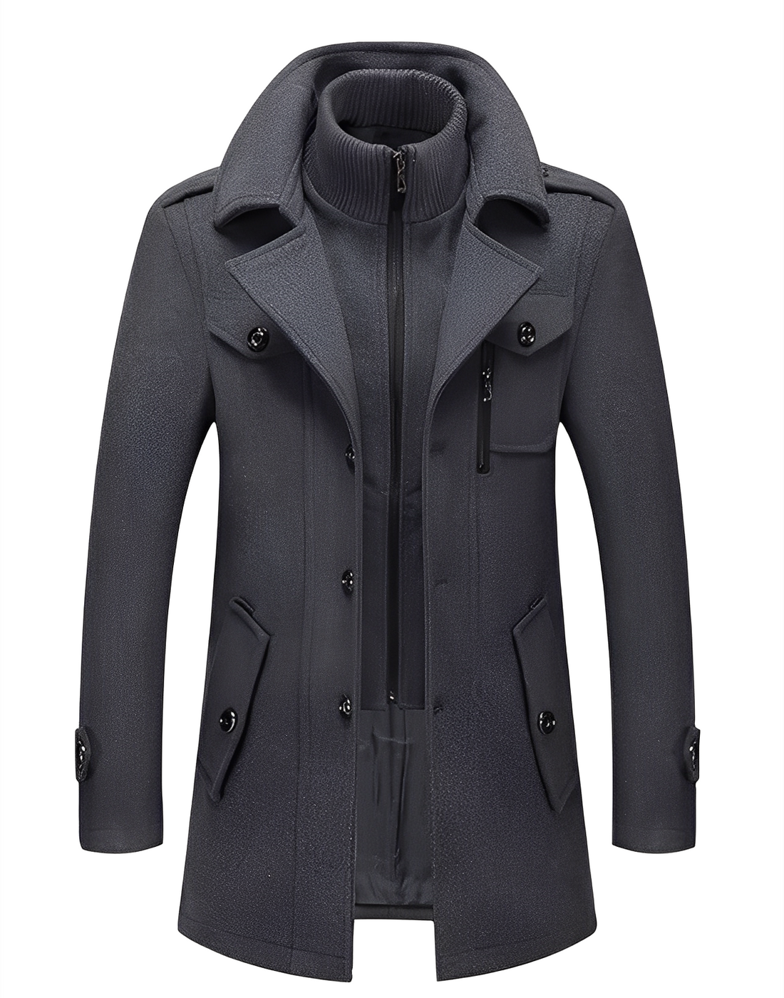 Gareth - Elegante gabardina de dos capas para hombres