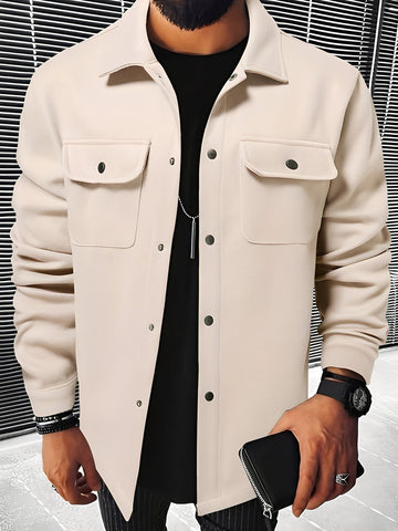 Clinton - Chaqueta actual con solapas y bolsillos para hombres