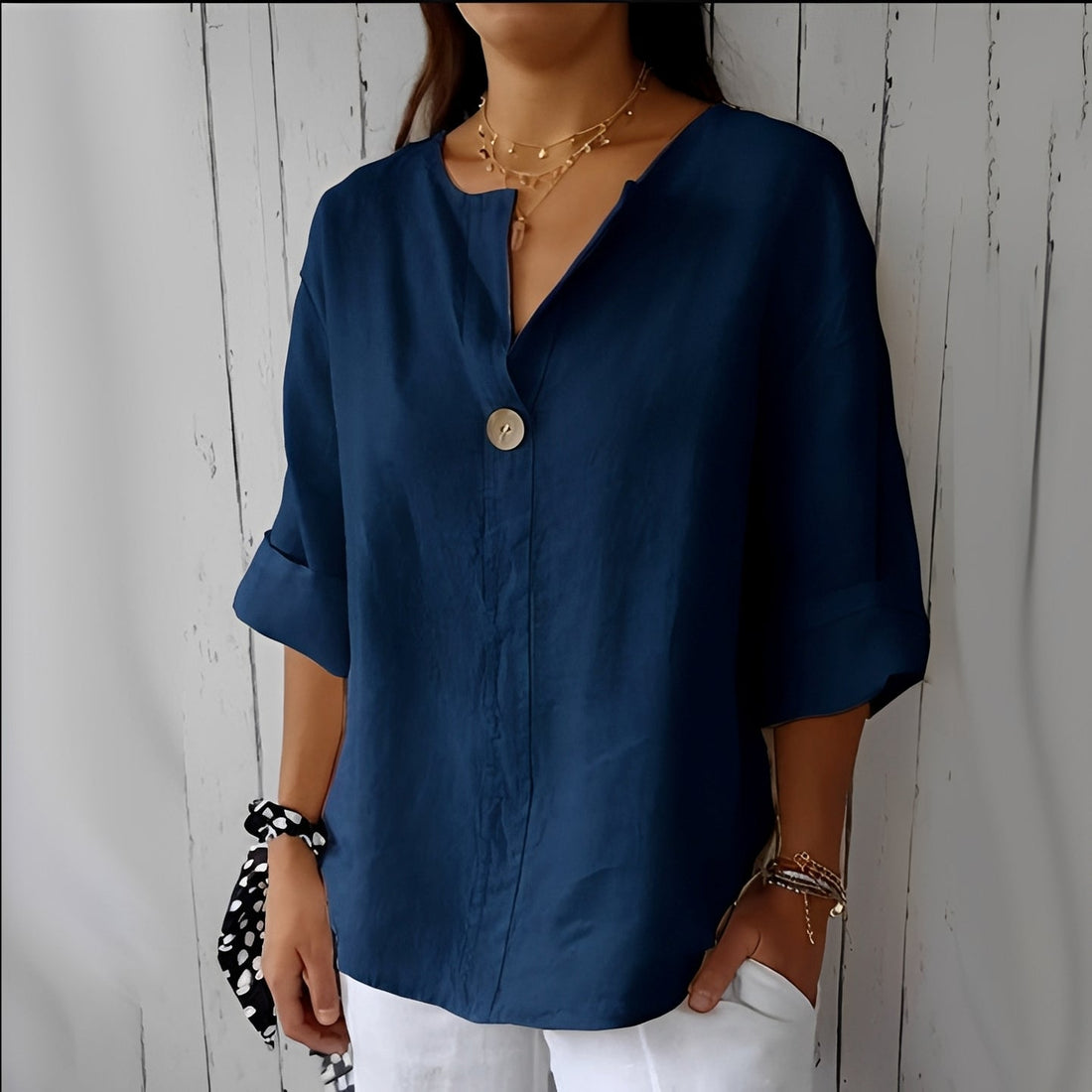 Stephanie - Blusa casual de corte suelto para damas