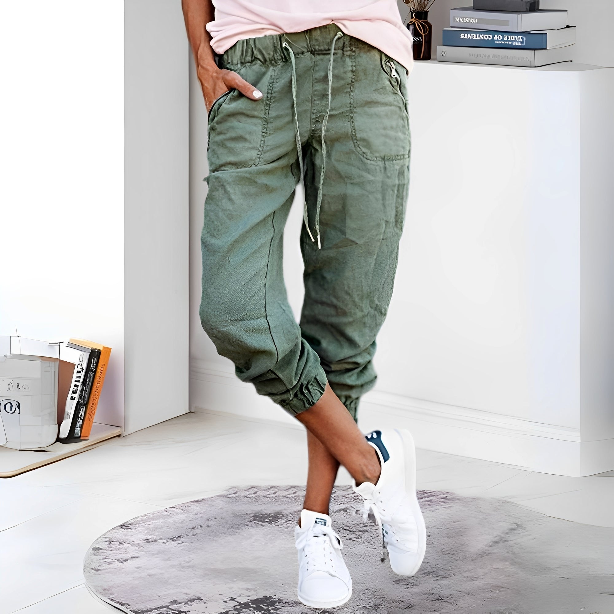 Evalyn - Pantalón cargo elástico y elegante para mujeres
