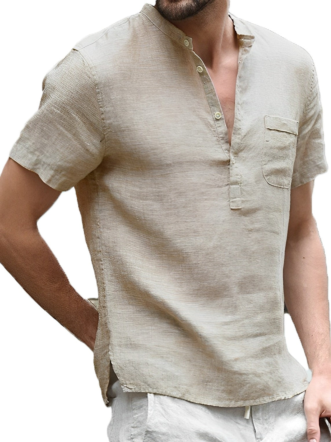 Tyrone - Camisa de lino cómoda con botones para hombres