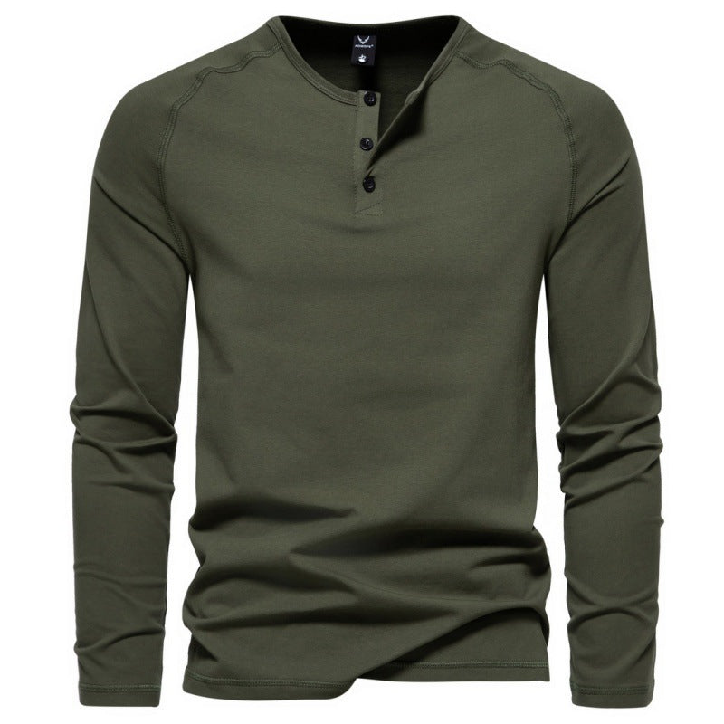 Malcom - Camisa simple y casual de manga larga para hombres