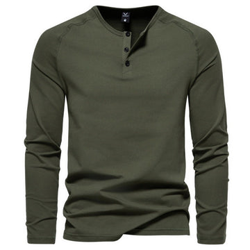 Malcom - Camisa simple y casual de manga larga para hombres