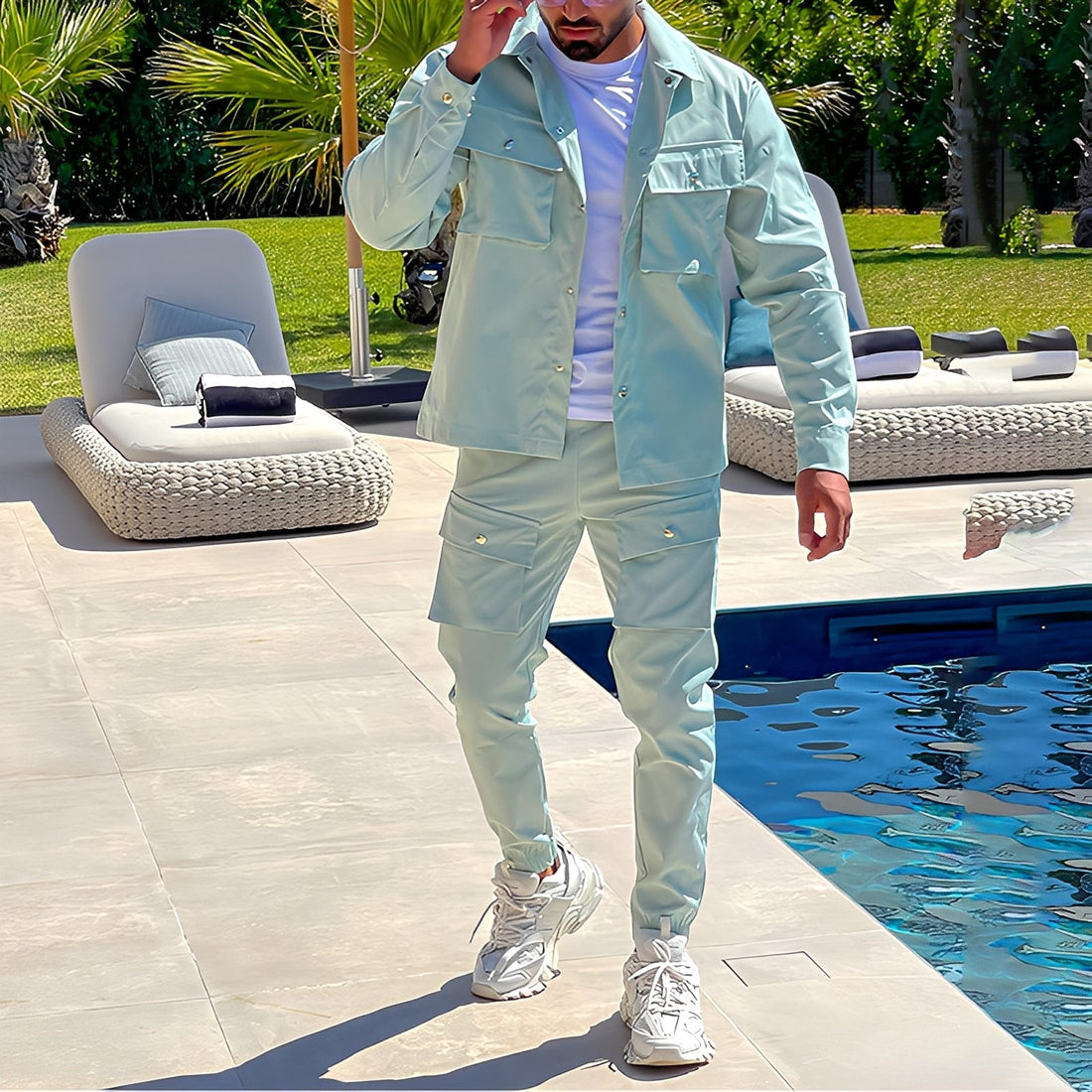 Neville - Traje Cargo Estiloso para Hombres