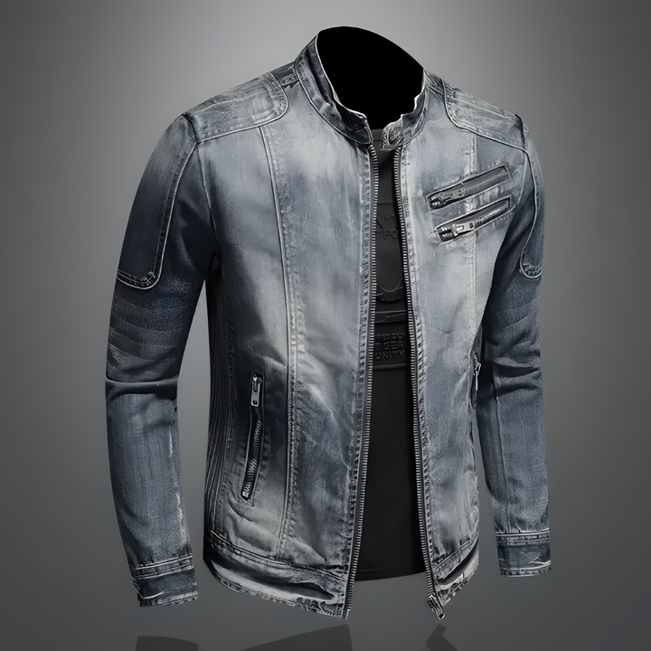 Octavian - Chaqueta de mezclilla retro para hombres
