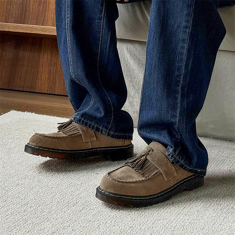 Milton - Mocasines de gamuza modernos con borlas para hombre