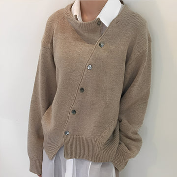 Arianna - Chaqueta de Cachemir Holgada con Botones para Mujeres