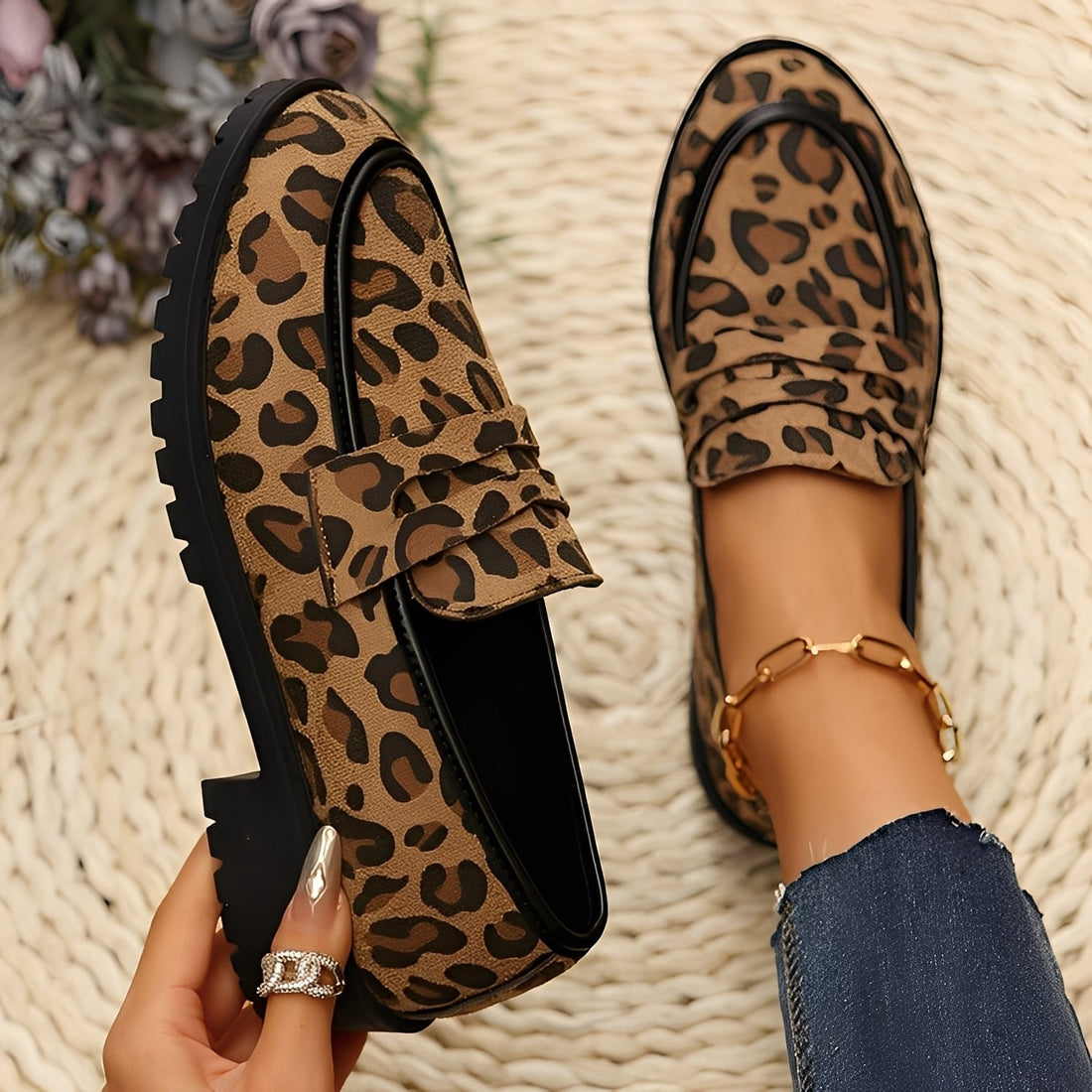 Camélia - Zapatos elegantes con diseño de leopardo para mujeres