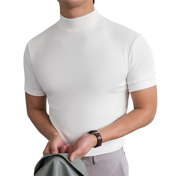 Terence - Camisa casual ajustada con cuello alto para hombres