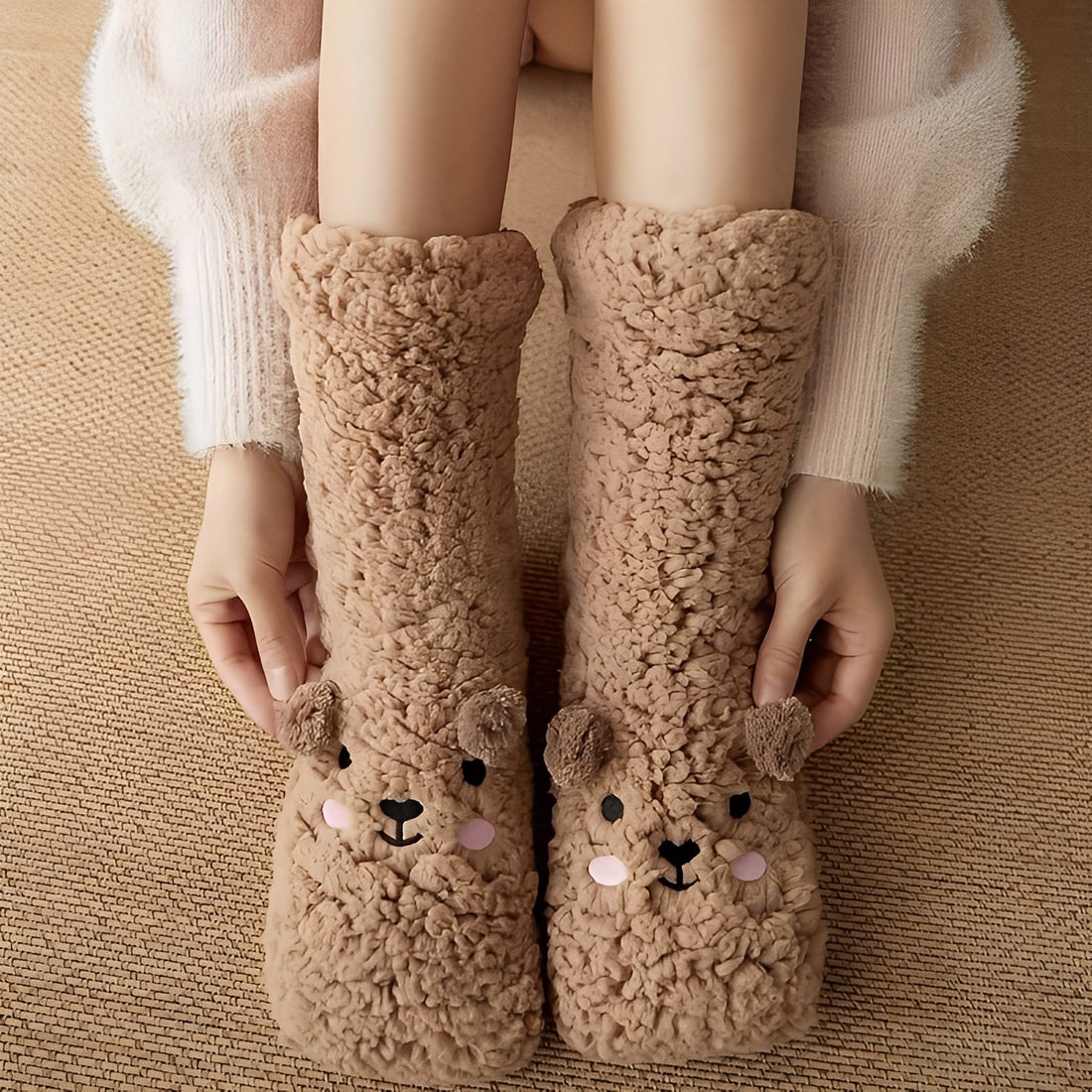 Caelie - Calcetines gruesos de forro polar para mujeres, elegantes y dulces