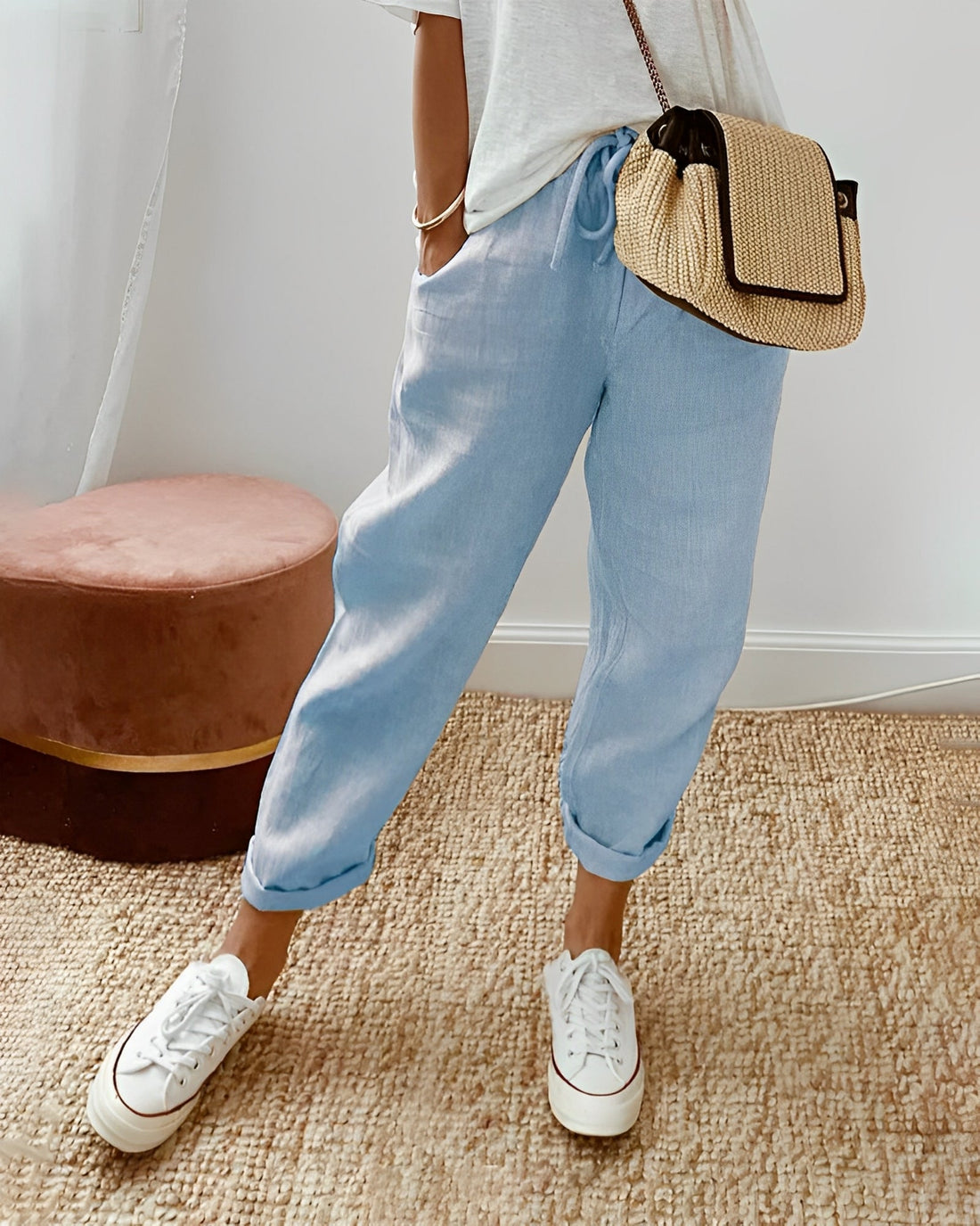 Sherie - Pantalón holgado de lino casual para mujer