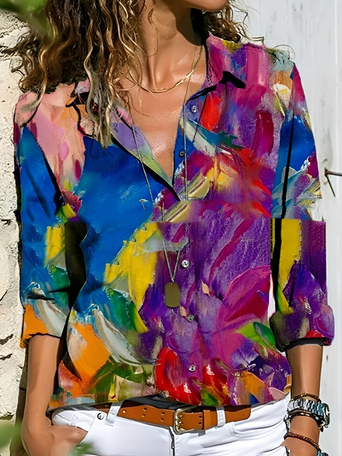 Santana - Blusa moderna con diseño abstracto para mujeres