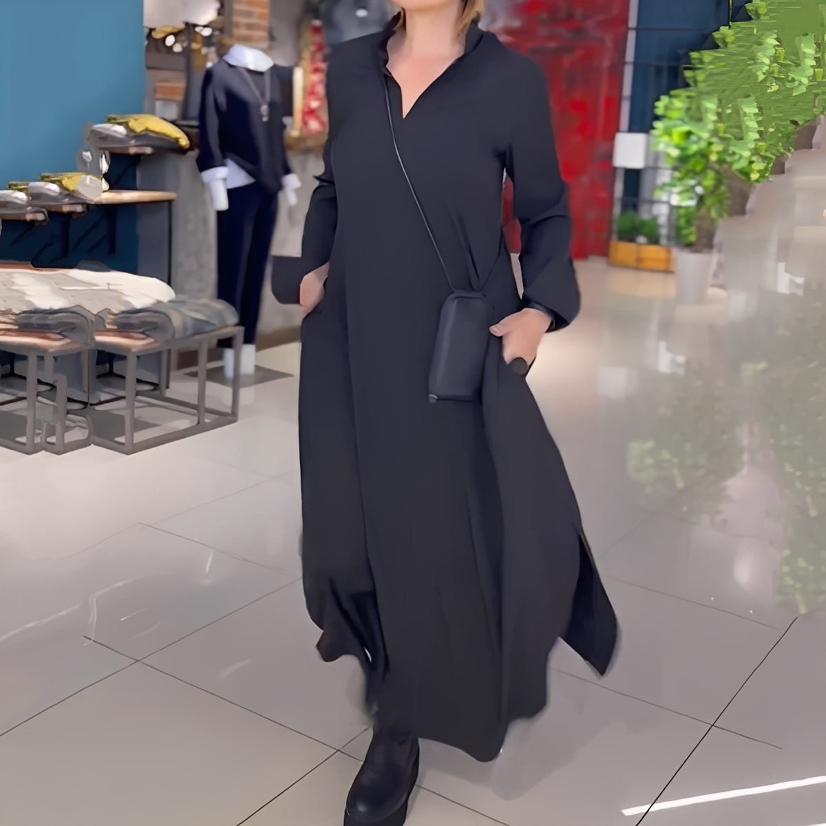 Hélène - Vestido holgado con abertura lateral para mujeres