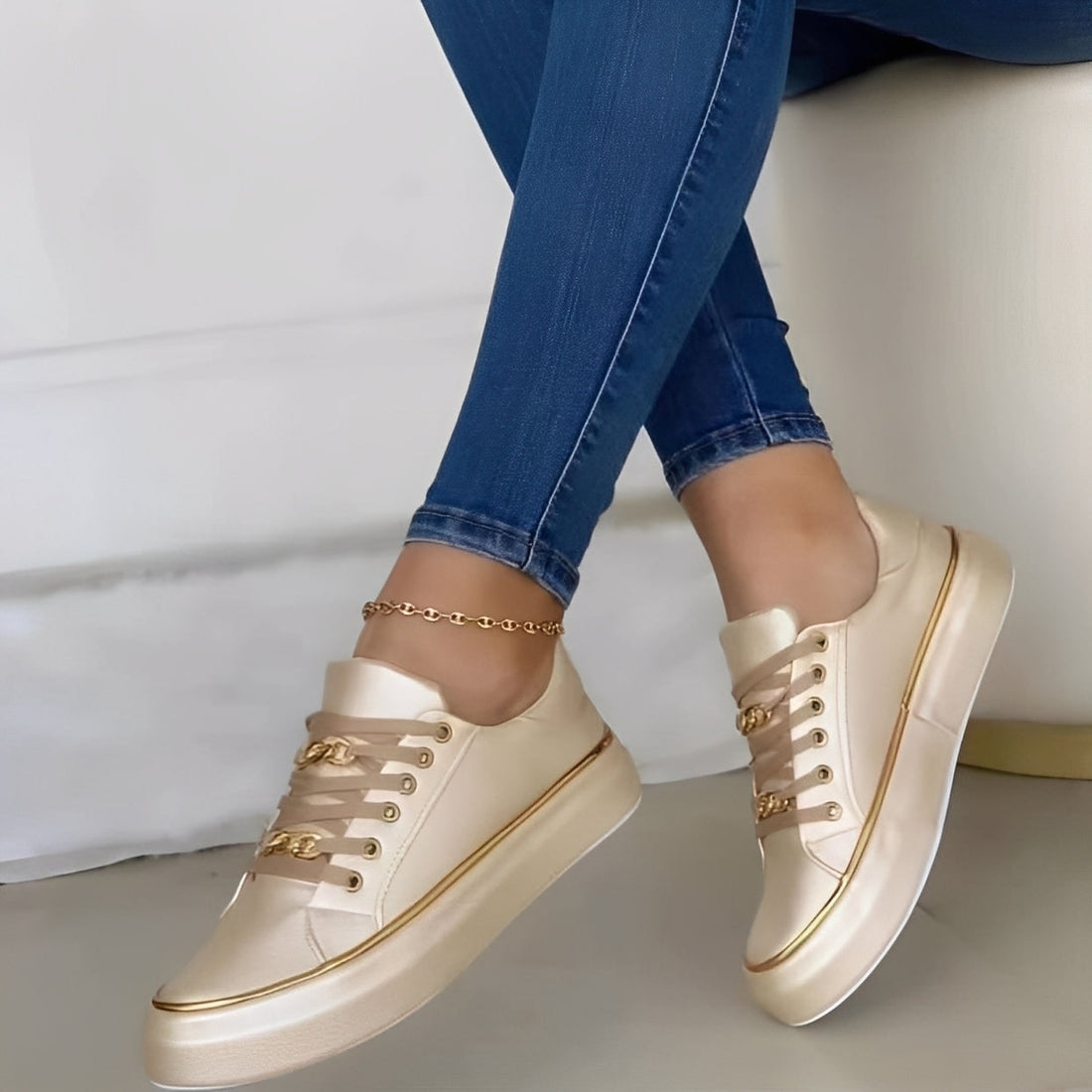 Deziree - Zapatos de plataforma elegantes con cadenas para mujer