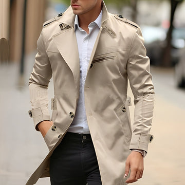 Derrick - Abrigo elegante con solapas para hombres