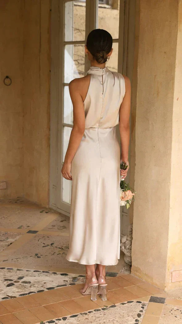 Juris - Elegante vestido largo brillante para ocasiones especiales