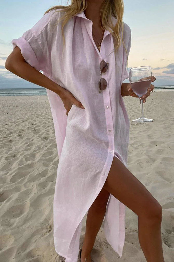 Gracey - Vestido camisa suelto en estilo veraniego de playa