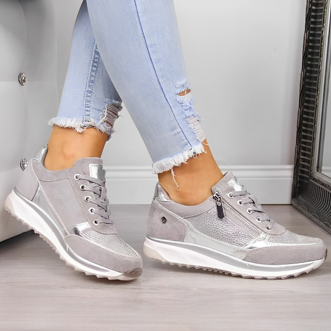 Pro Shoes - Zapatillas con cierre de cremallera