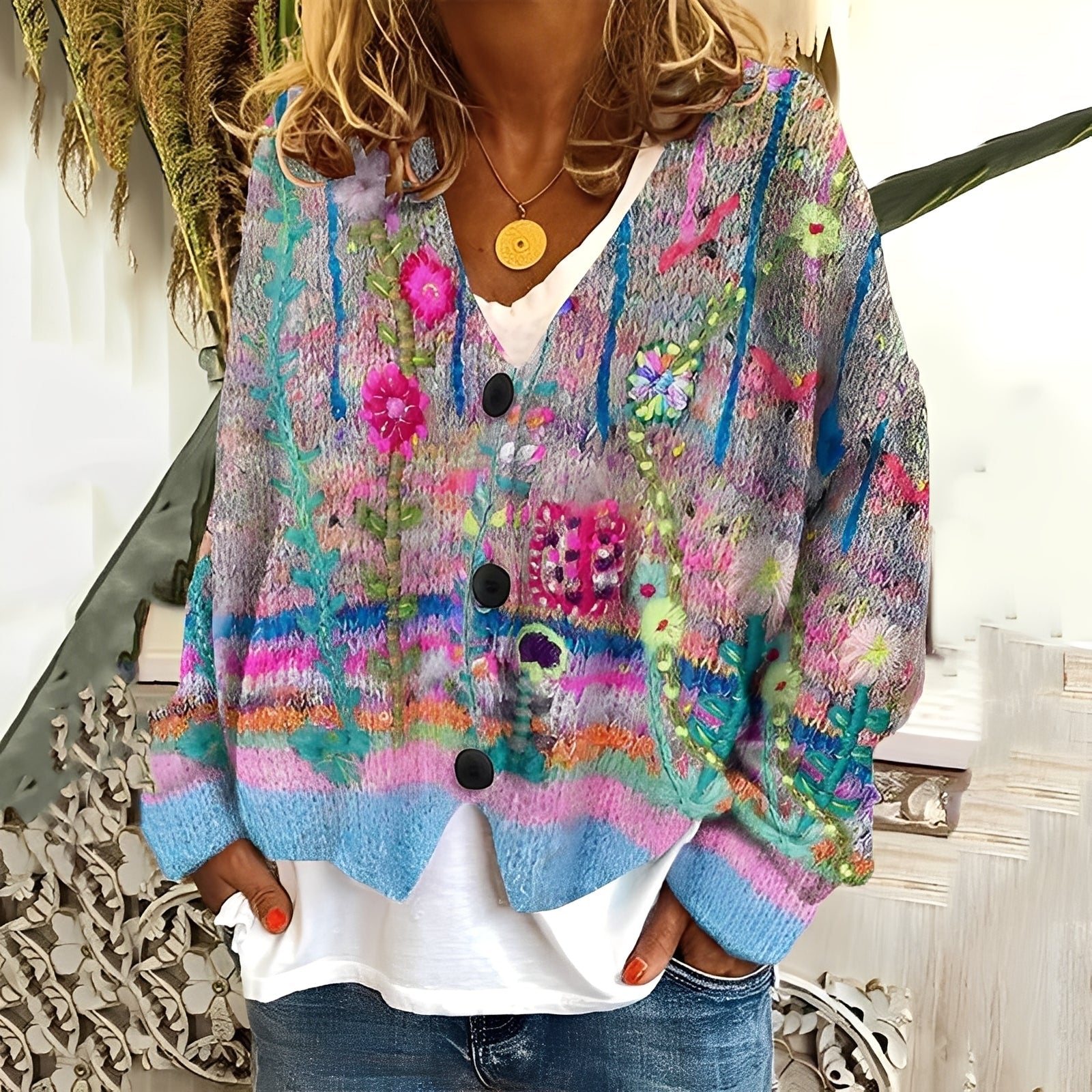 Nydia - Suéter cómodo y suave con diseño para mujer