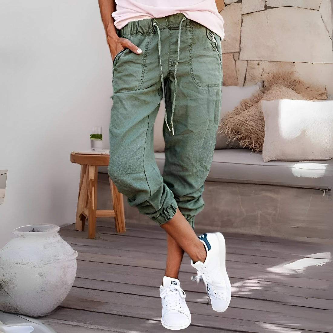 Evalyn - Pantalón cargo elástico y elegante para mujeres