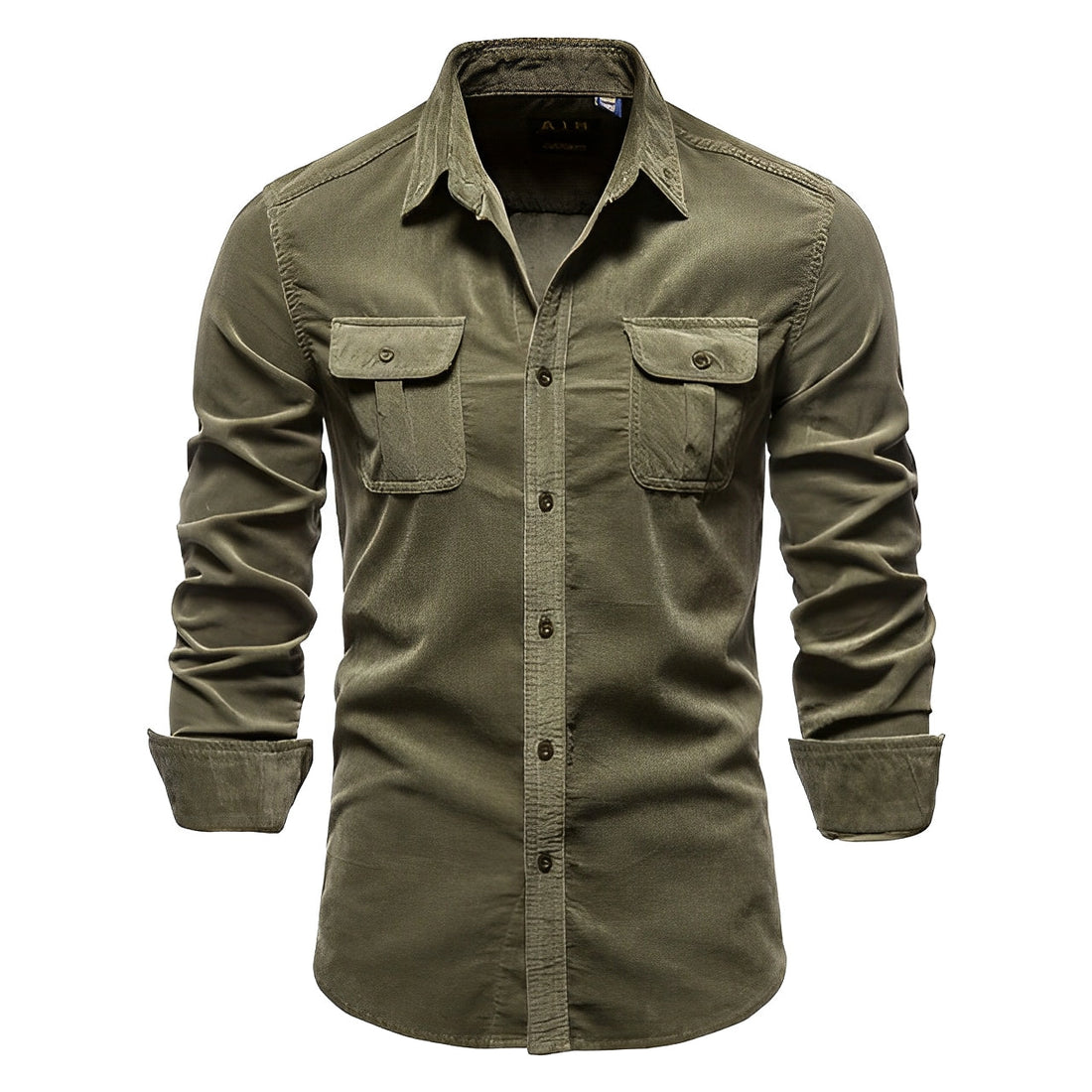 Reginald - Camisa masculina de pana con mangas largas