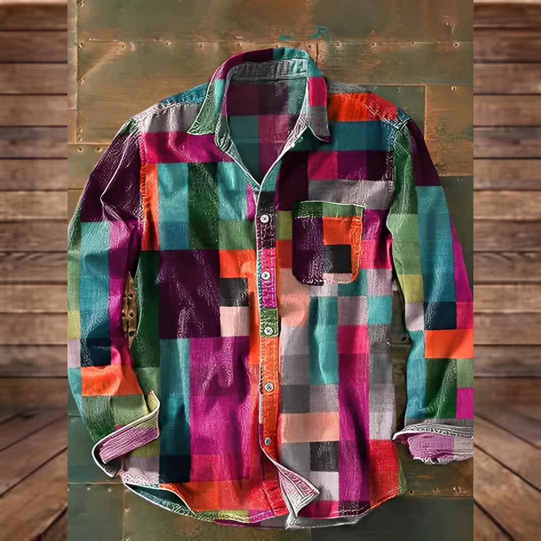 Gontran - Camisa de vestir para hombre con bolsillo funcional