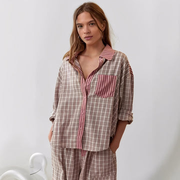 Elenora - Conjunto de pijama de dos piezas cómodo y casual para mujeres