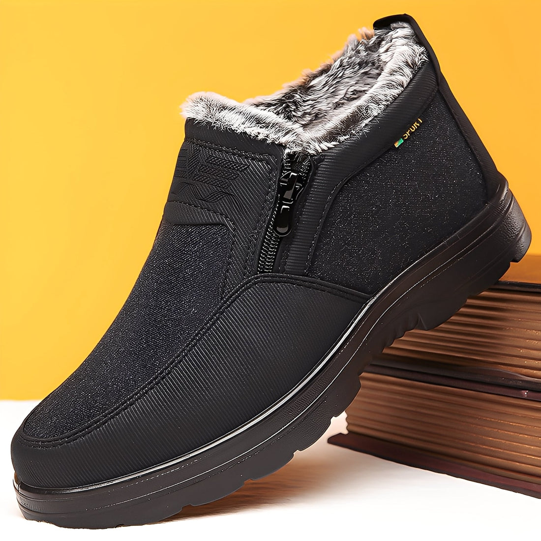 Konnor - Botas de invierno para hombres con forro de felpa elegante