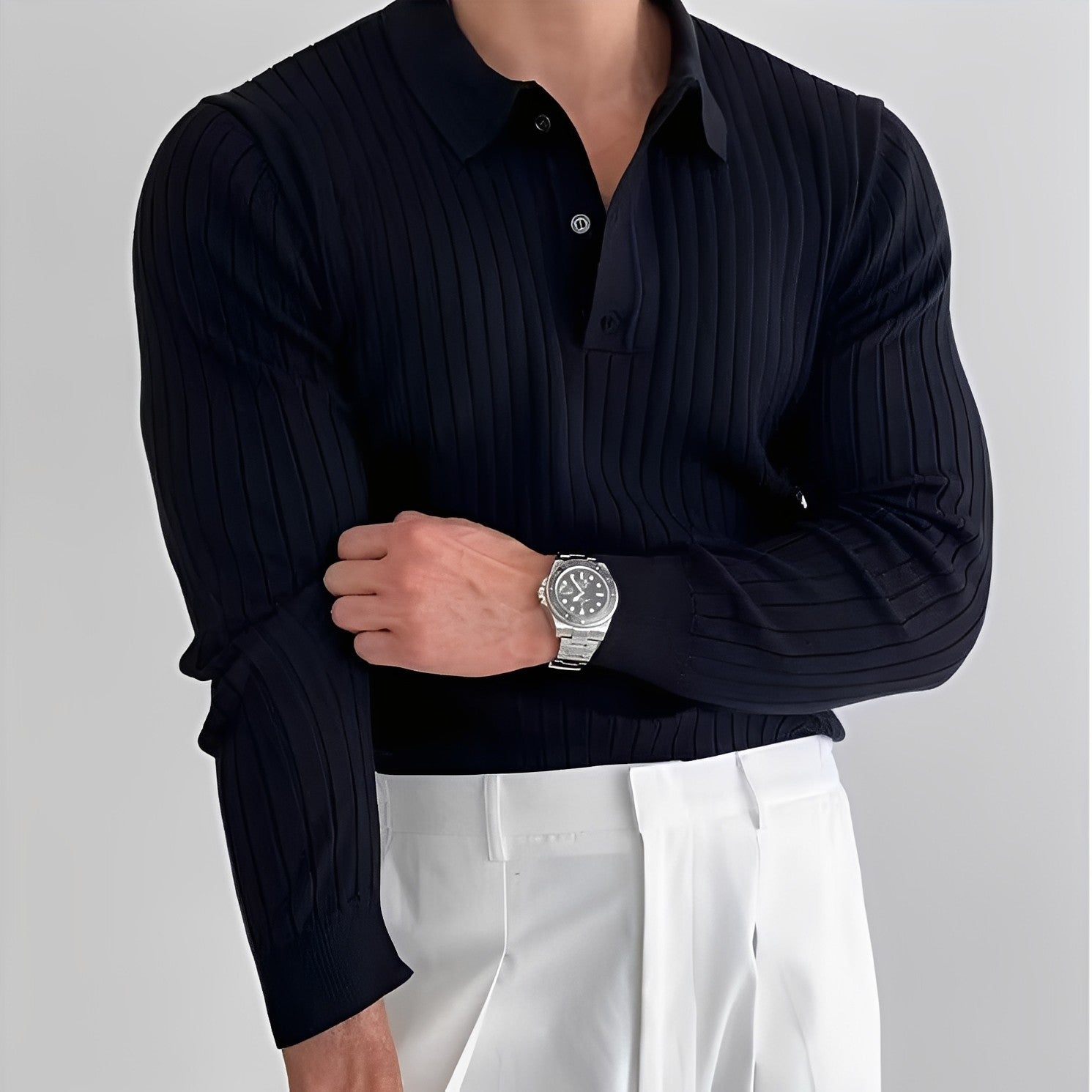Raphael - Camisa de hombre de manga larga con cuello