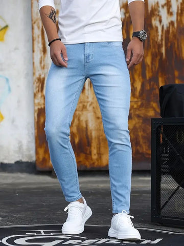 Linford - Pantalones vaqueros clásicos, elásticos y ajustados para hombres