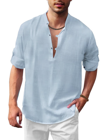 Andrew - Camisa masculina de verano de manga larga y estilo elegante