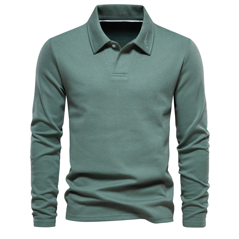 Elvin - Polo de manga larga para hombres, casual y formal