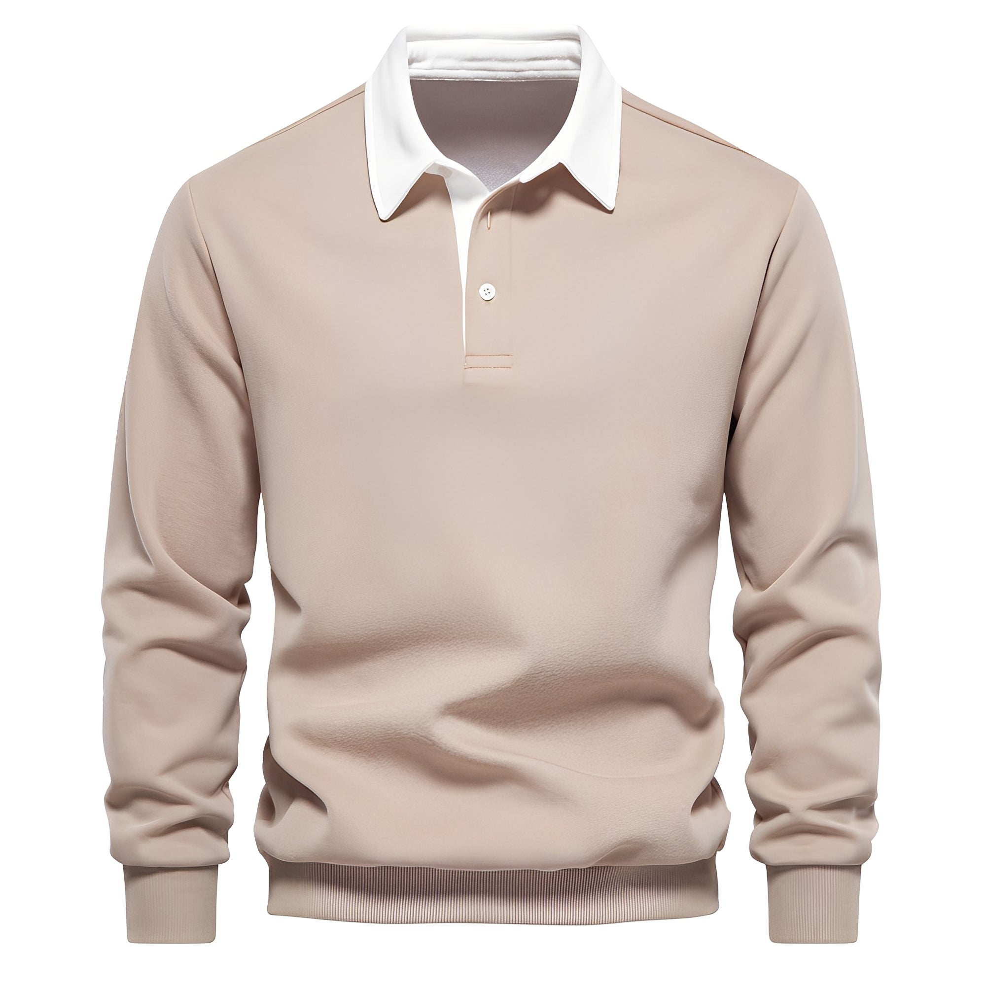 Shelton - Camisa Polo de Manga Larga Casual para Hombres