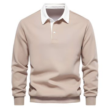 Shelton - Camisa Polo de Manga Larga Casual para Hombres