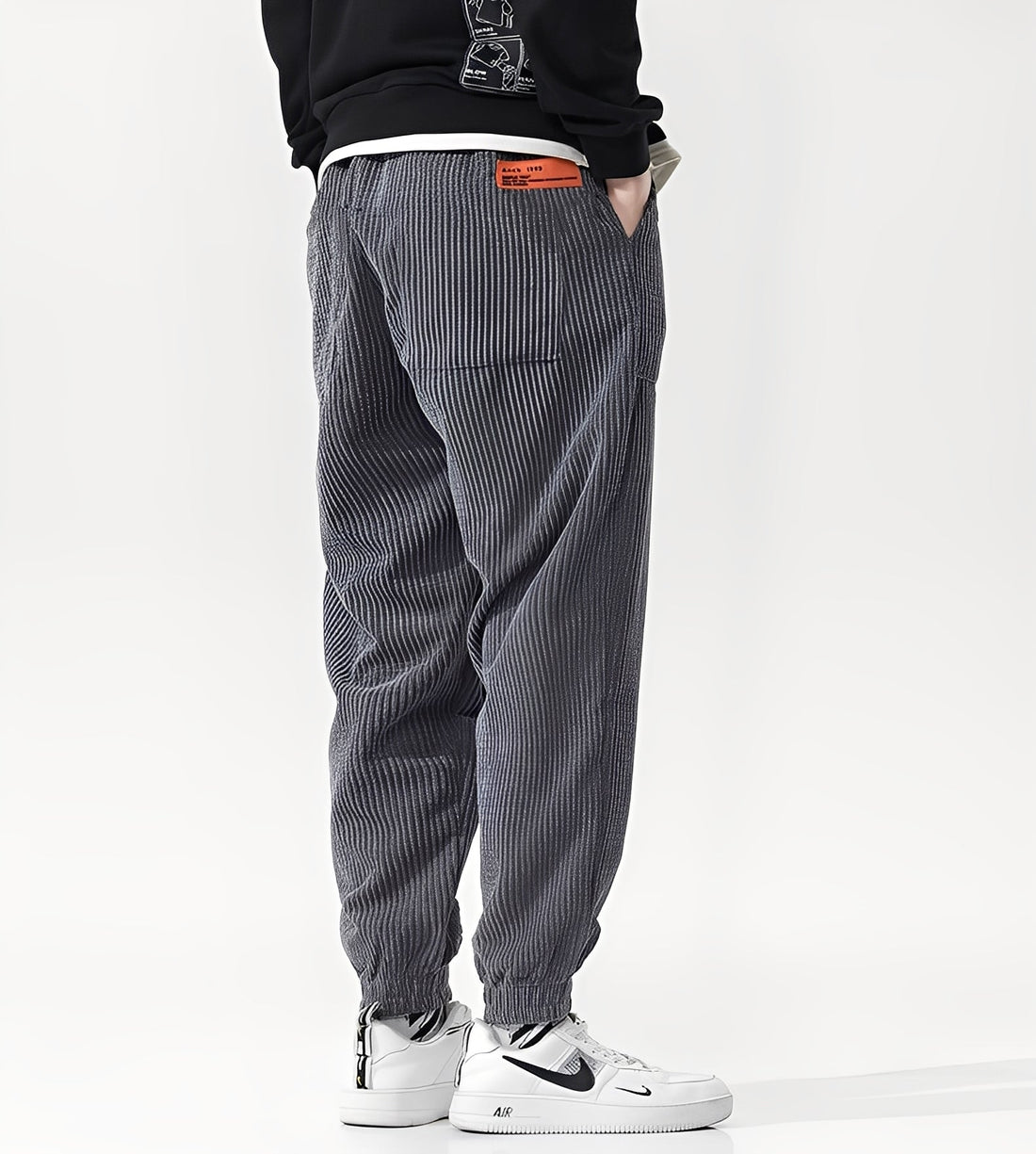 Nicholas - Pantalones de Correr de Pana con Estilo para Hombres