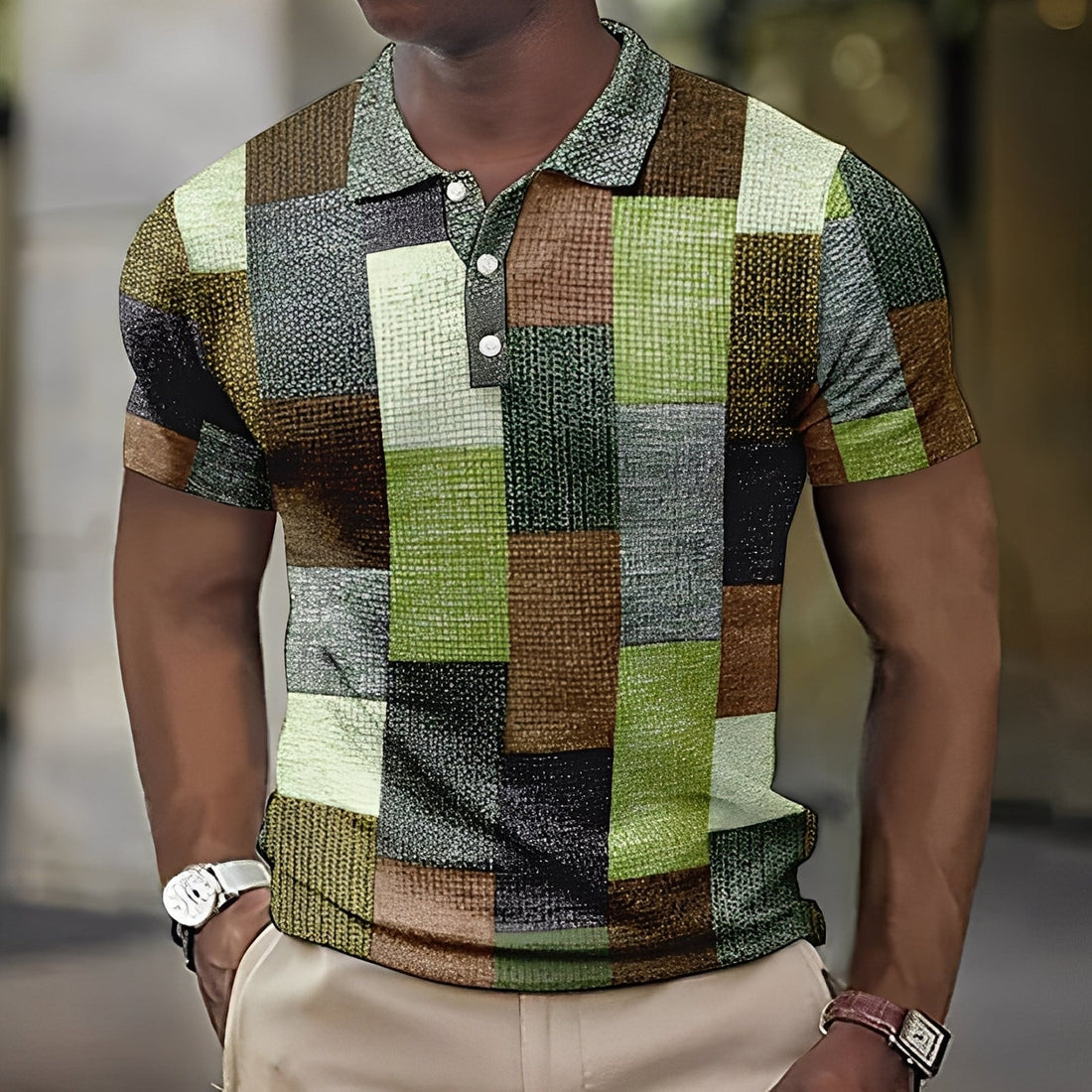 Reginald - Camiseta polo elegante y multicolor para hombres