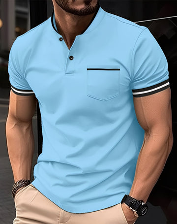 Wilford - Polo de algodón elegante con bolsillo para hombres