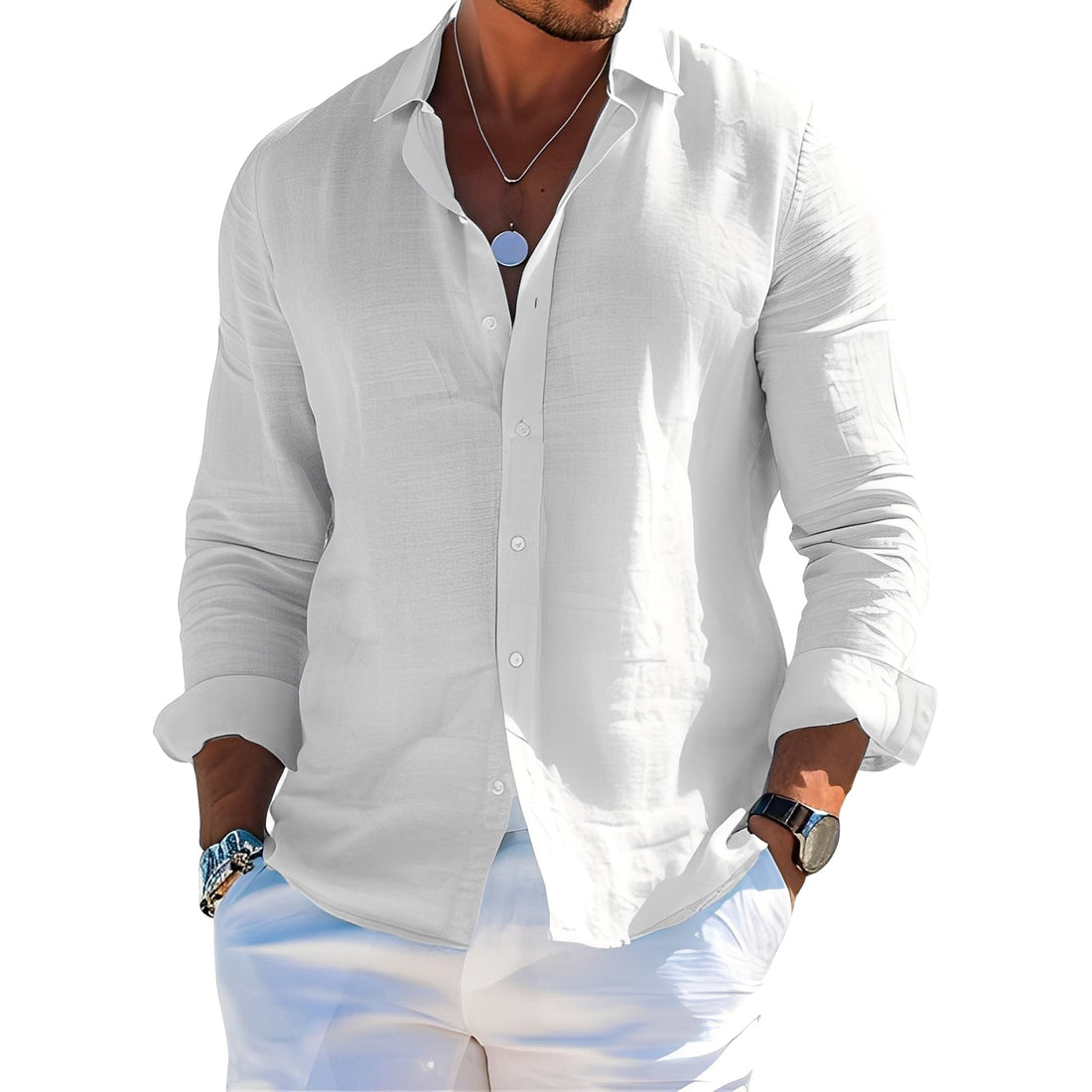 Félicien - Polos clásicos de manga larga para hombres