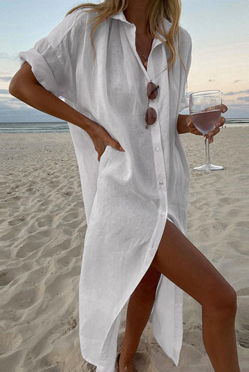 Gracey - Vestido camisa suelto en estilo veraniego de playa