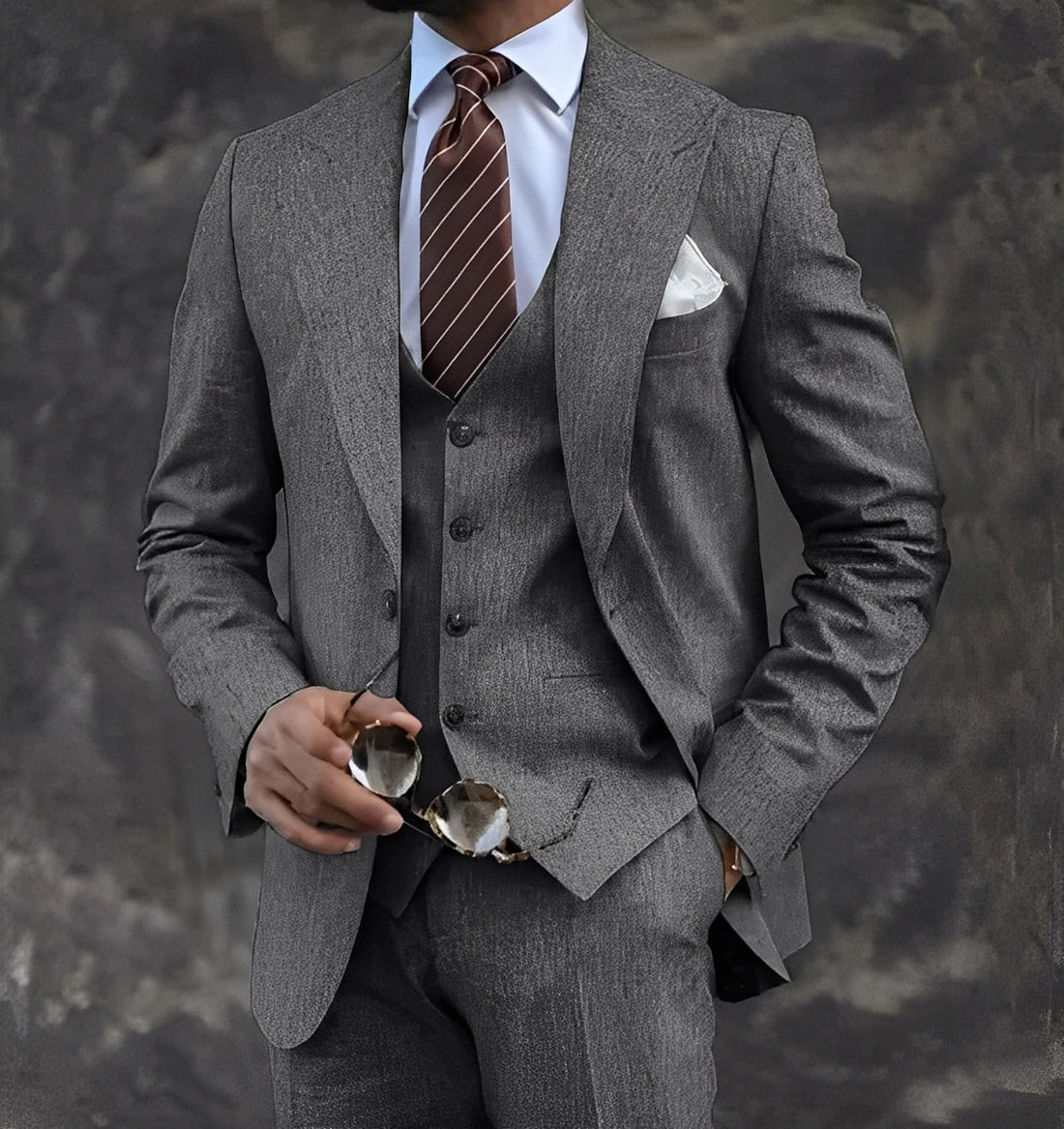 Cordell - Elegante traje formal de tres piezas para hombres