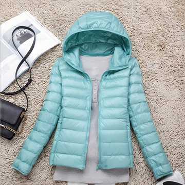 Lyndsay - Chaqueta casual y ajustada de plumas para mujer