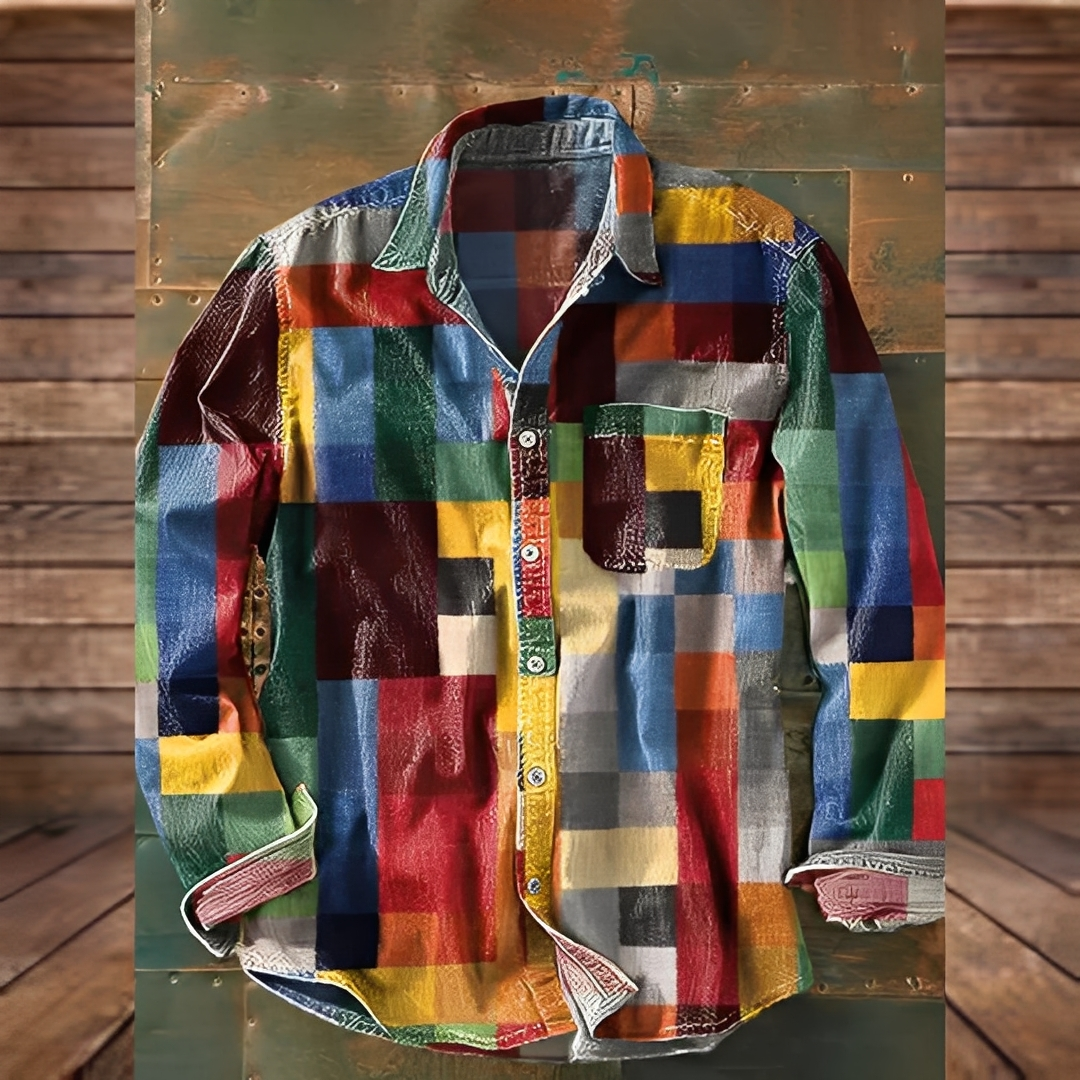 Gontran - Camisa de vestir para hombre con bolsillo funcional