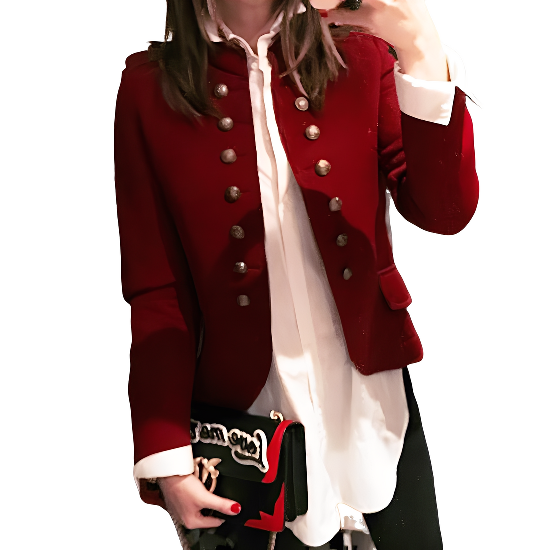 Rhoda - Chaqueta Formal para Mujer con Cuello Elevado