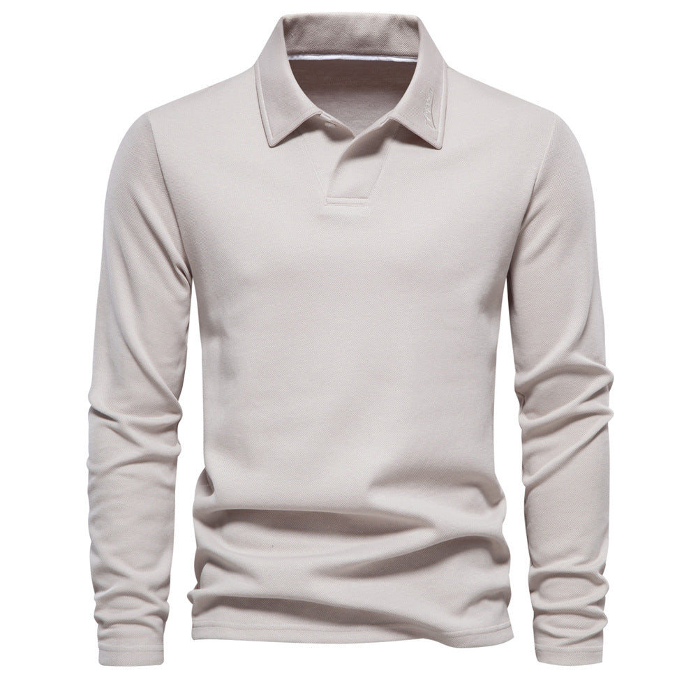 Elvin - Polo de manga larga para hombres, casual y formal