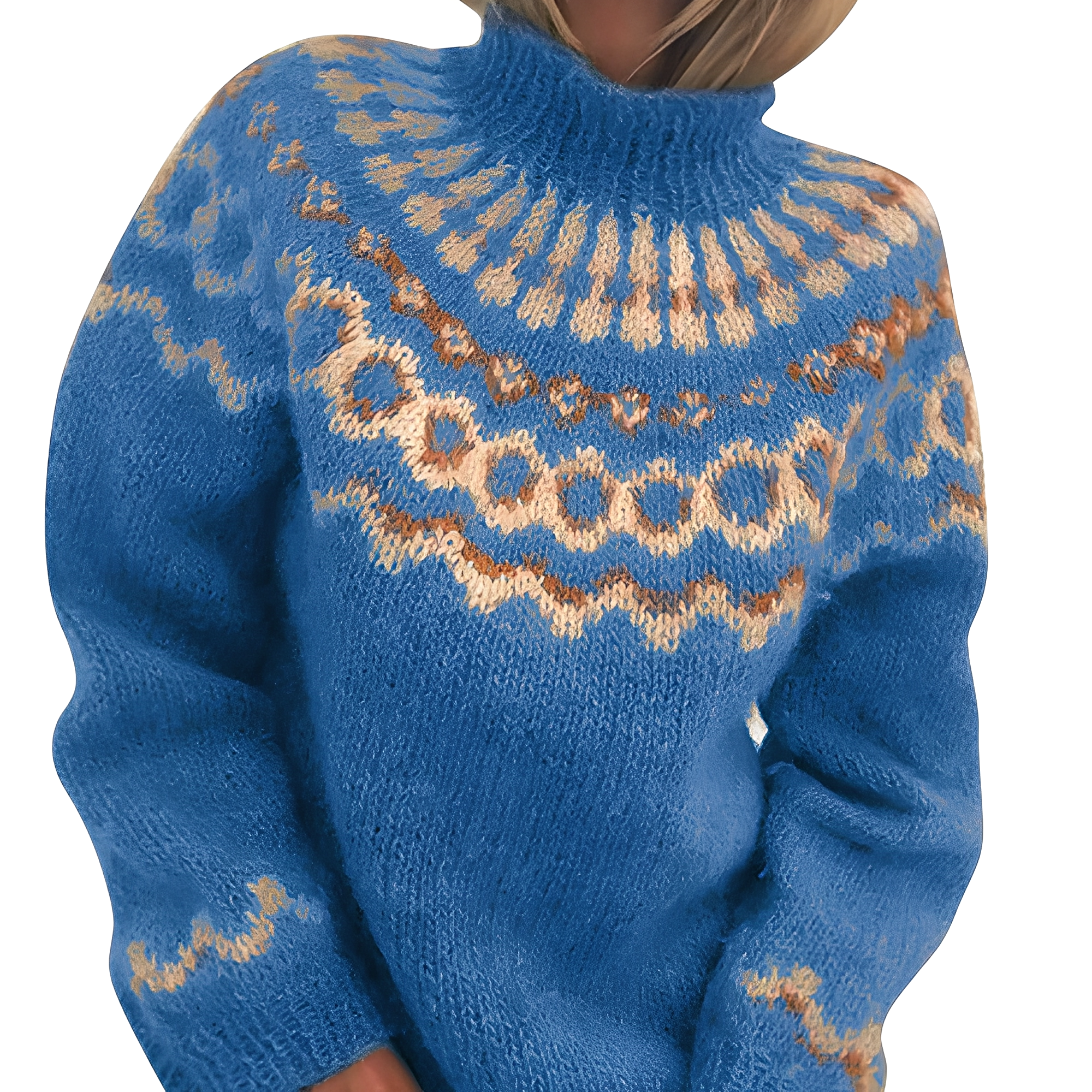 Charlee - Abrigado, corte suelto de cuello alto para mujeres