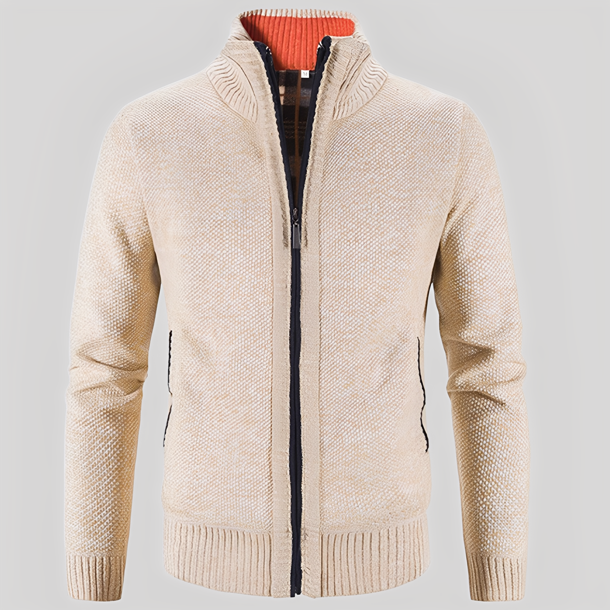 Kelvin - Chaqueta de Punto Básica con Cremallera para Hombres