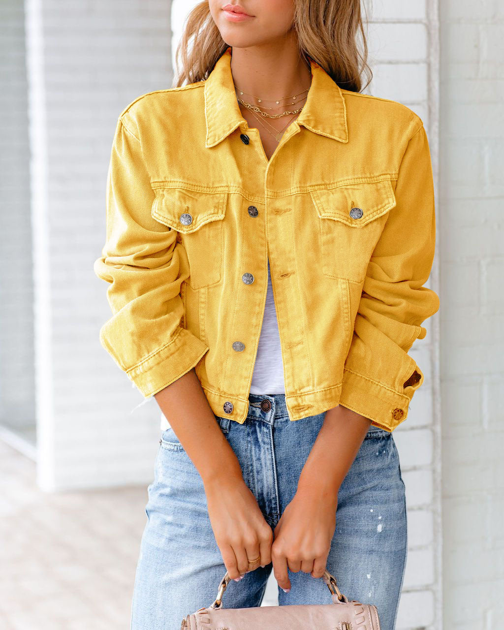 Carolyn - Chaqueta vaquera casual con bolsillos para mujer