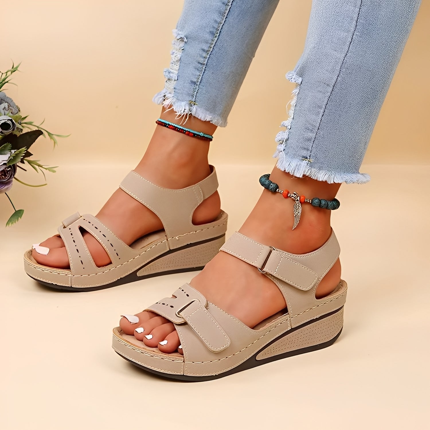 Marissa - Sandalias de plataforma cómodas con correas para mujer